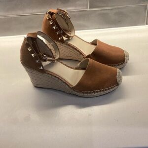 Marc Fisher Espadrille Sandal in suede w stud detailing. Like New